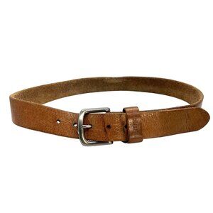 Abercrombie Cognac Brown Genuine Leather Belt Kid Size L/XL Waist 30-34”